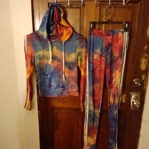 Vibrant Tie-Dye Hoodie and Joggers Set